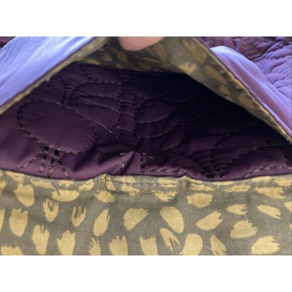 Fossil Key-Per shoulder bag Plum Purple Silver Quilted Purse - Picture 5 of 13